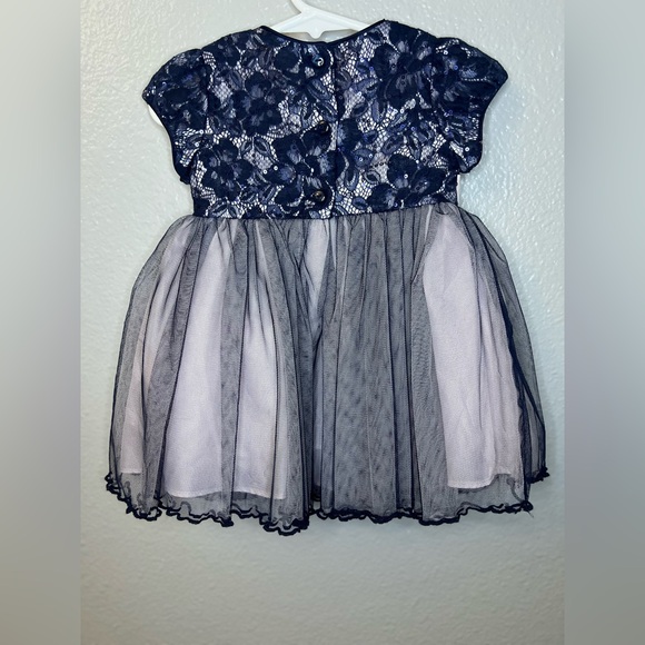 Bonnie Baby Navy & Pink Tulle Party Dress | Size 12M - Picture 6 of 8